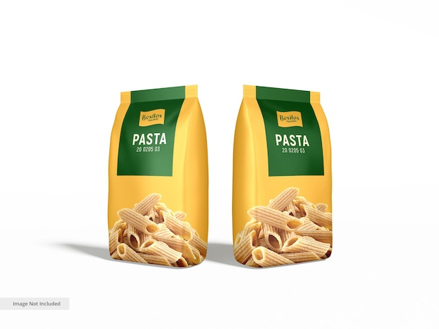 Glanzend folie pastapakket verpakkingsmodel