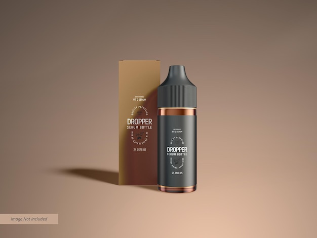 Glanzend glazen cosmetische druppelflesje branding mockup