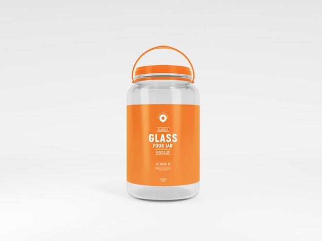 Glanzend glazen voedselpot branding mockup