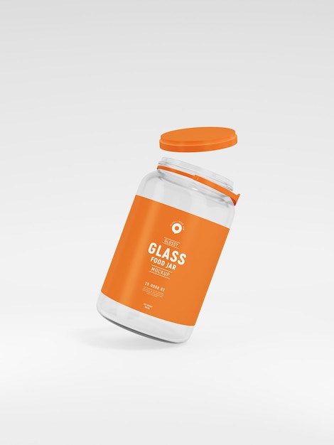 Glanzend glazen voedselpot branding mockup