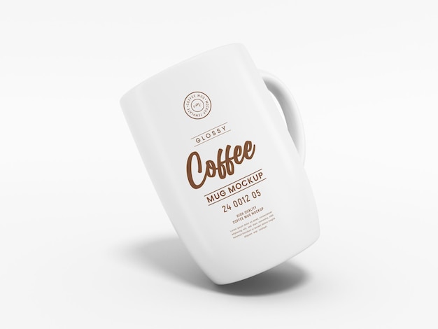 Glanzend keramische koffiemok branding mockup