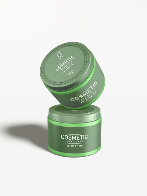 Glanzend plastic cosmetische crèmecontainer Branding Mockup