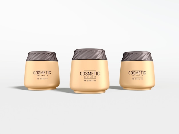 Glanzend plastic cosmetische crèmecontainer branding mockup