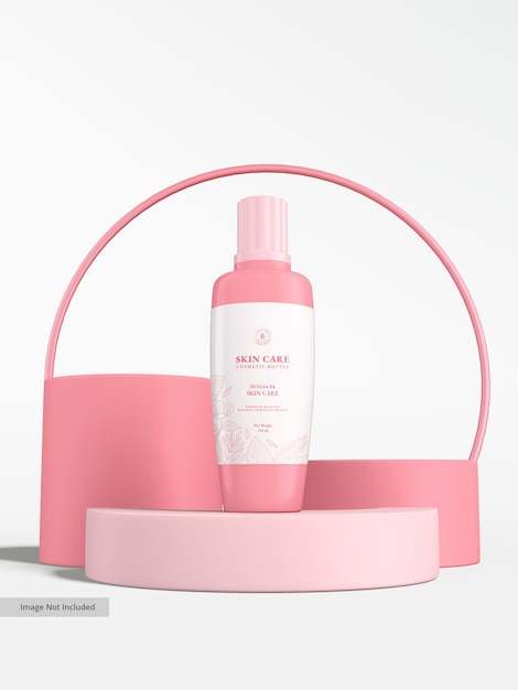 Glanzend plastic cosmetische fles branding mockup