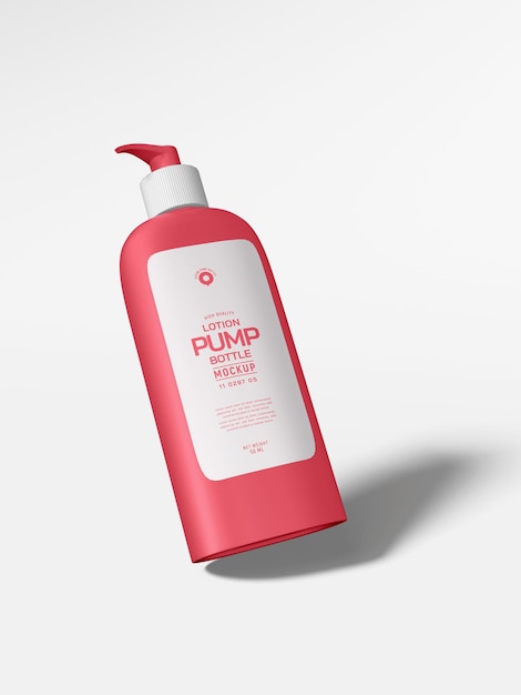 Glanzend plastic cosmetische lotion pompfles branding mockup