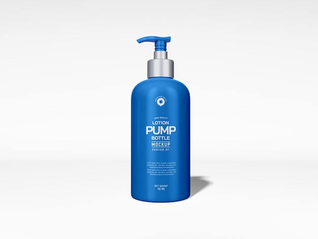 Glanzend plastic cosmetische lotion pompfles branding mockup