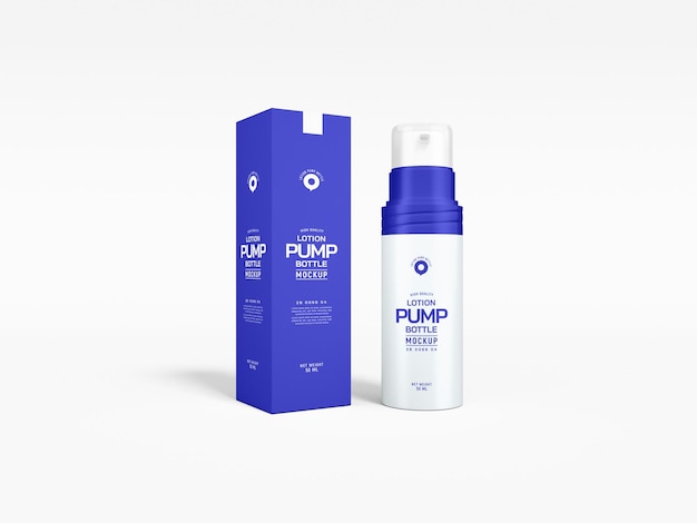 Glanzend plastic cosmetische lotion pompfles branding mockup