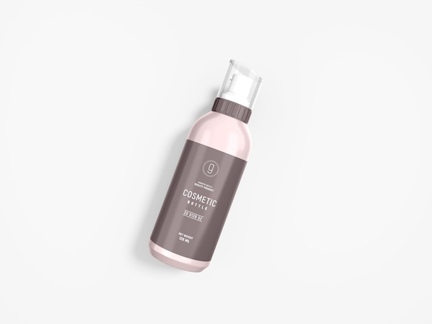 Glanzend plastic cosmetische pompfles branding mockup