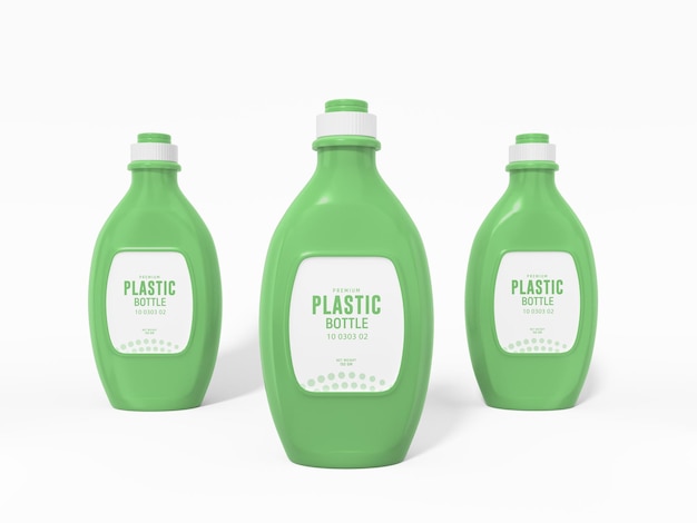 Glanzend plastic fles branding mockup