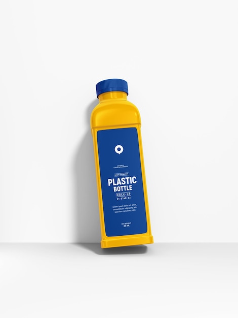 Glanzend plastic fles branding mockup