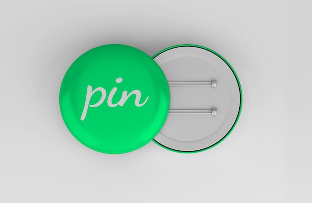 PSD glanzend ronde pin of badge mockup-sjabloon