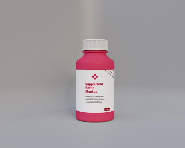 Glanzend supplement medicijnfles mockup 3d