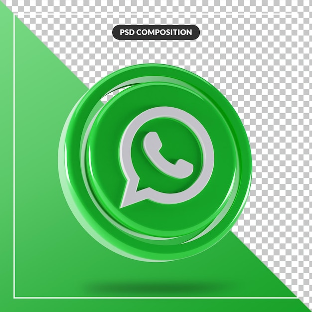 Glanzend whatsapp-logo geïsoleerd 3D-ontwerp