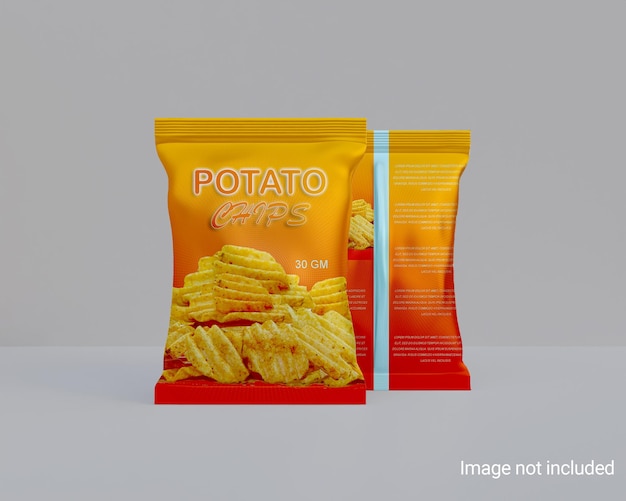 Glanzende chips pakket folie mockup