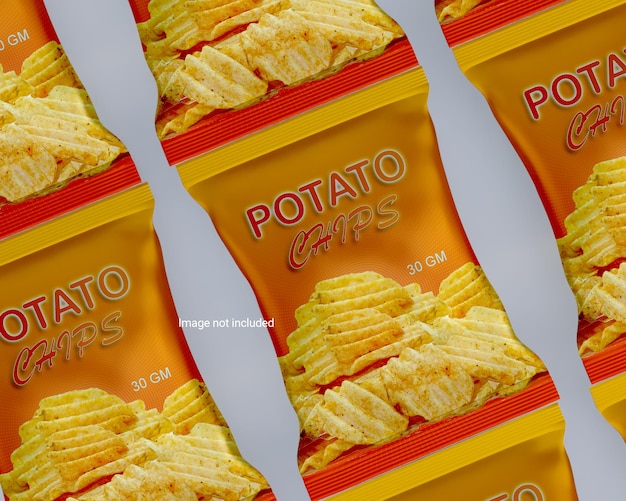 Glanzende chips pakket folie mockup