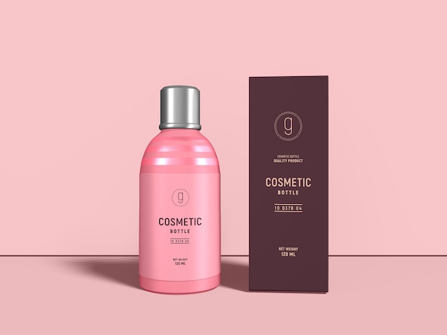 Glanzende cosmetische fles branding mockup