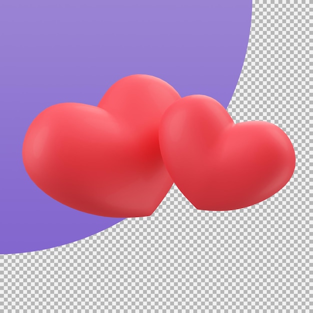 Glanzende hartvormige ballonnen Uitdrukking van liefde op Valentijnsdag 3d illustratie met uitknippad