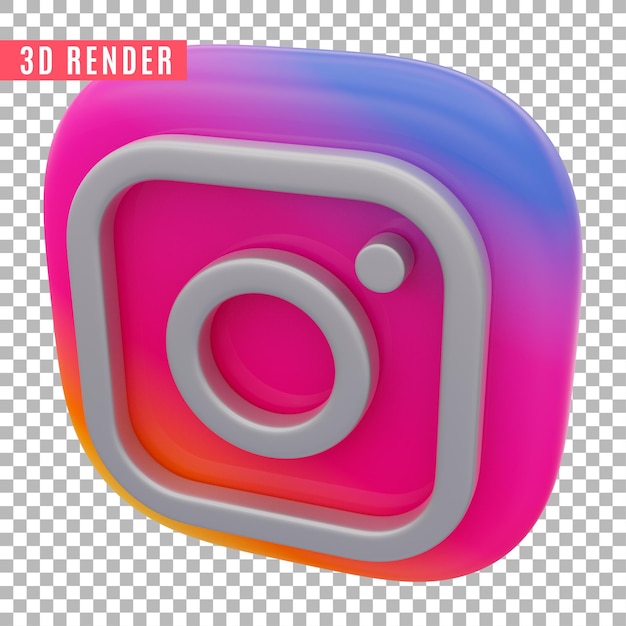 Glanzende instagram 3d render geïsoleerde premium psd