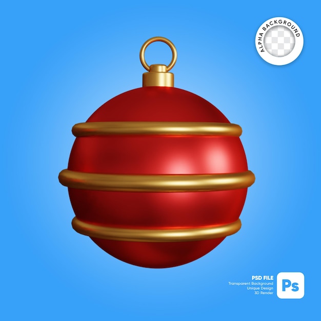 Glanzende kerstbal 3D-object