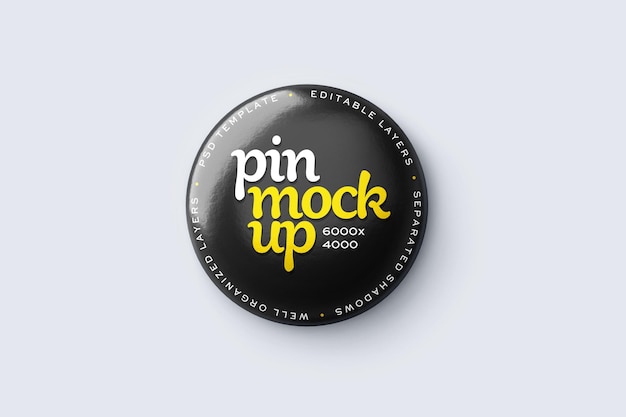 PSD glanzende knop pin mockup