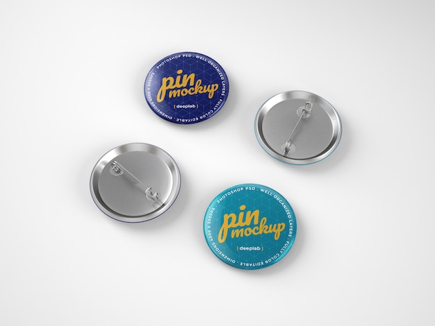 PSD glanzende knop pinnen mockup