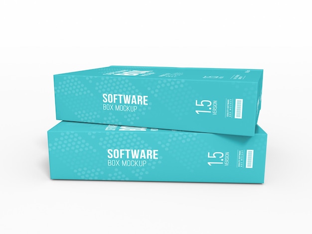 Glanzende mockup voor verpakking van softwareverpakkingen