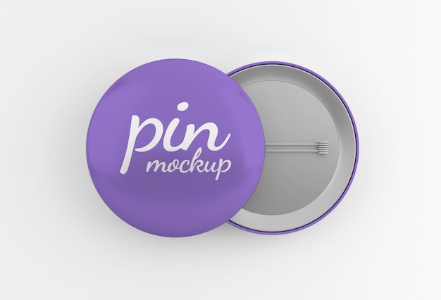 Glanzende ronde badge of button pin mockup