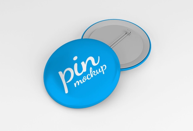 PSD glanzende ronde badge of button pin mockup