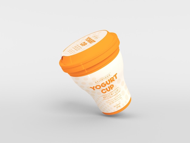 Glanzende yoghurt cup mockup