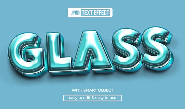 PSD glas bewerkbaar teksteffect
