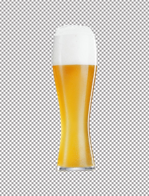 PSD glas bier met fles geïsoleerd op wit