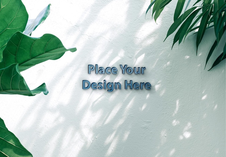 PSD glas logo mockup met witte muur door graphicsfamily