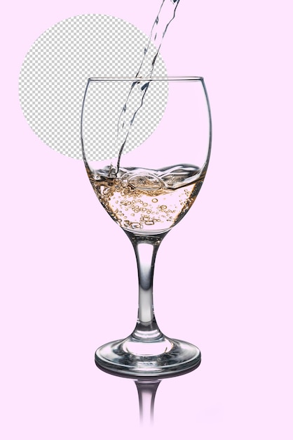 PSD glas met witte wijn opvullen, mockup