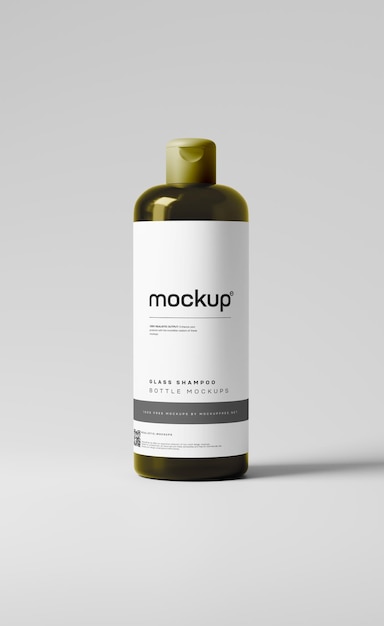 Glas shampoo of body wash fles mockup