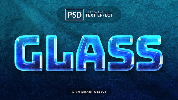 Glas tekst bewerkbaar lettertype-effect