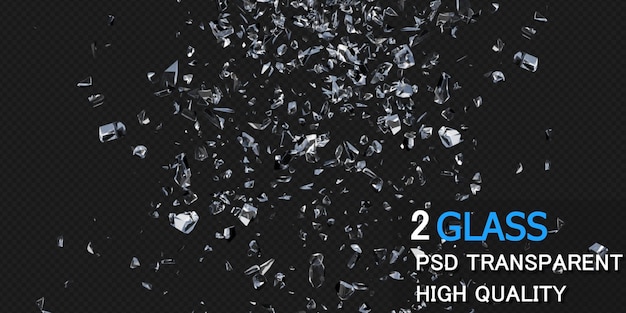 Glasafval in 3D-rendering geïsoleerd ontwerp Premium Psd