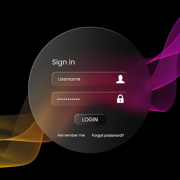 glasmorphism login ui design