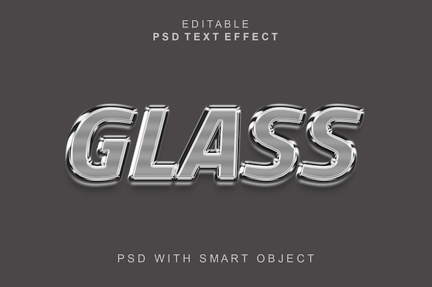 Glass 3d text effect