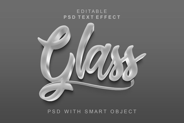 Glass 3d text effect