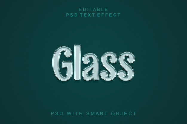 Glass 3d text effect