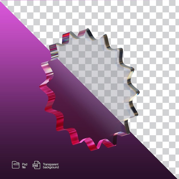 PSD glass abstract shape 3d illustration with vibrant colors