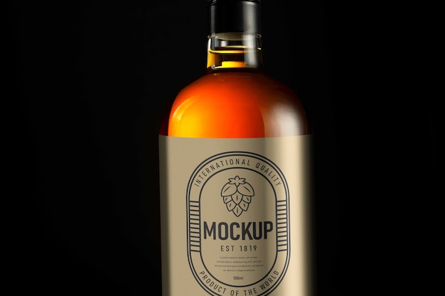 PSD glass alcohol bottle mock-up design