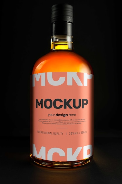 PSD glass alcohol bottle mock-up design