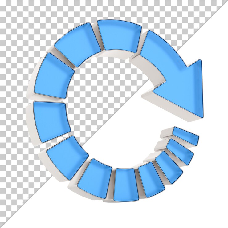 PSD glass arrow on white background isolated 3d illustration