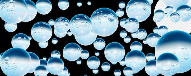 PSD glass balls on a transparent background 3d render