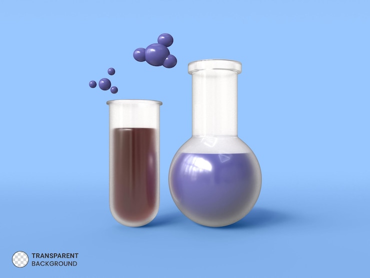 PSD glass beaker tube icon isolated 3d render illustration