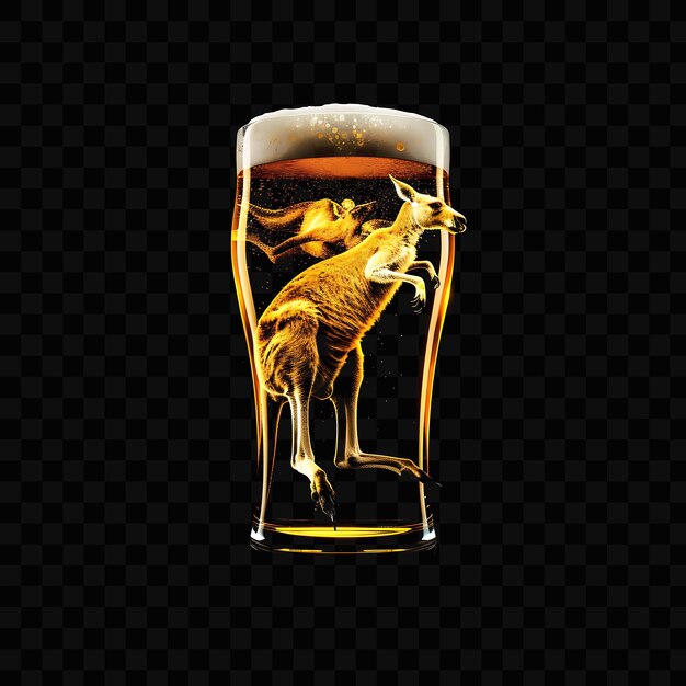 PSD a glass of beer with a deer on the front and a deer on the bottom