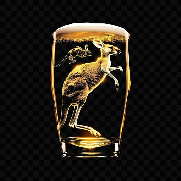 A glass of beer with a goose on the bottom