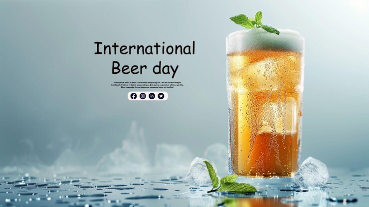 a glass of beer with the words international beer day