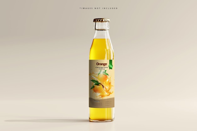 glass beverage bottle mockup
